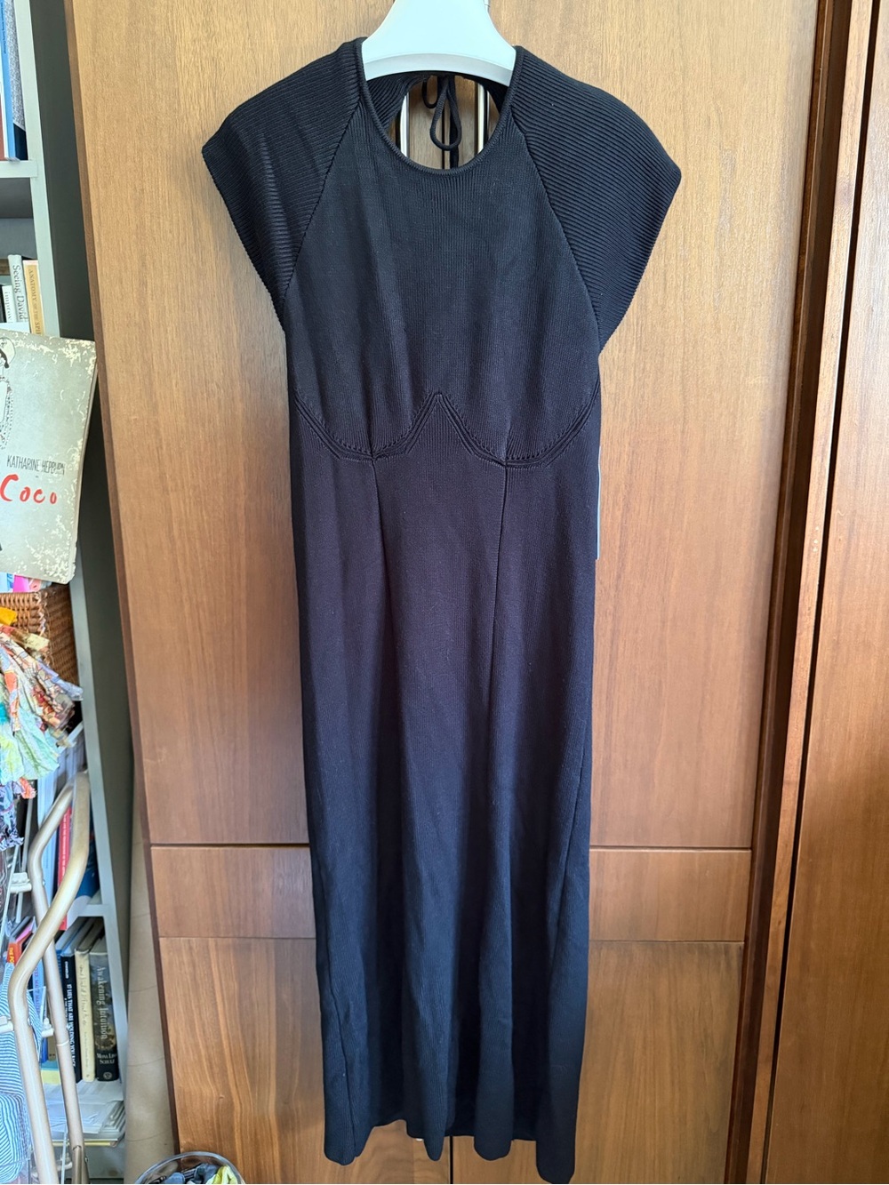 Future Collective Black Backless Tie Knit Midi Dress - Picture 2 of 6